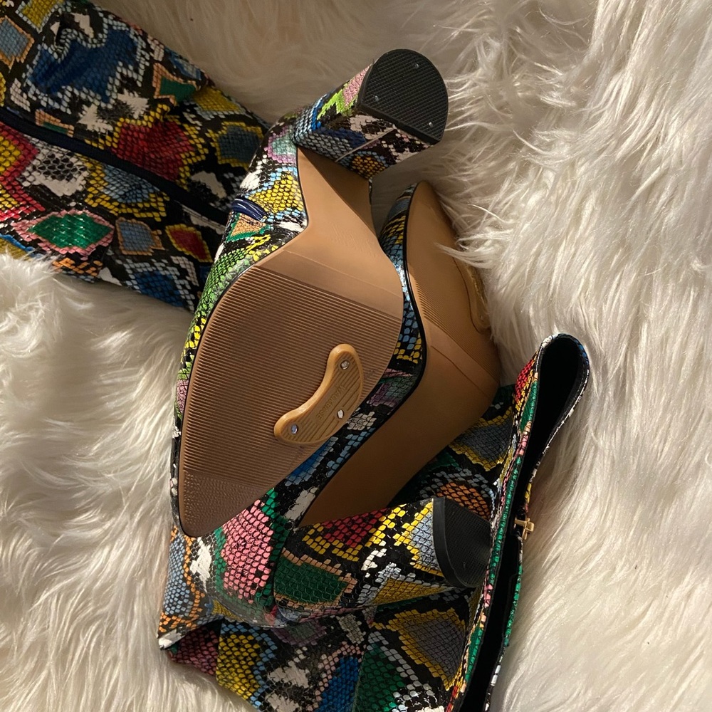 Brand new like high snakeskin rainbow multi colored boot - Picture 2 of 4